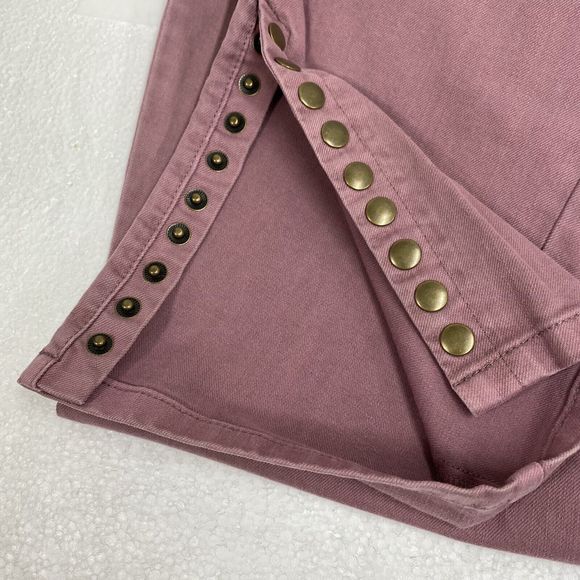 Soft Surroundings Ankle Pant Wine color with snaps at ankle Pull on denim Casual - Picture 4 of 11